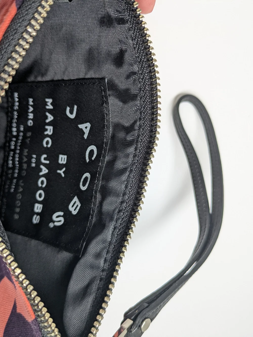 Marc by Marc Jacobs Orange and Black Abstract Zip Wristlet